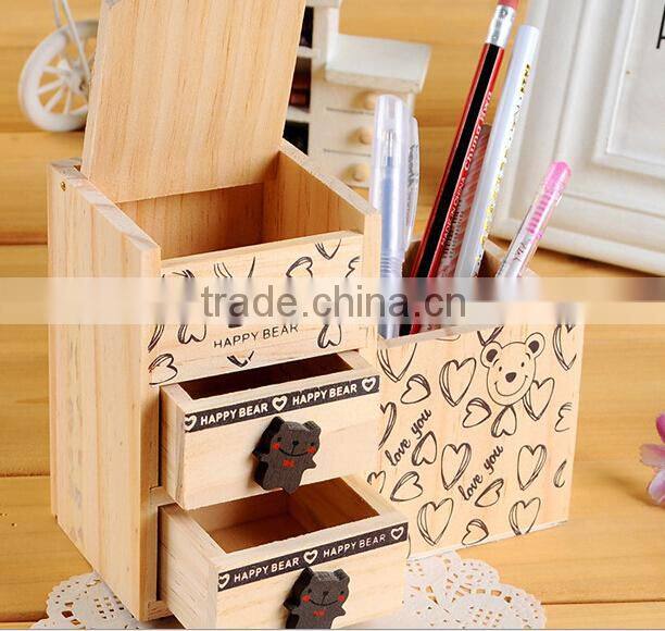 2015 multifuction handmade wooden pencil holder