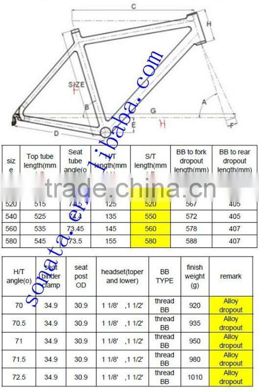 new 500mm bike frame carbon
