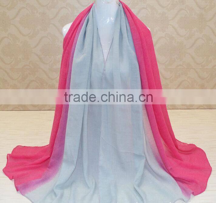 Wholesale Oversized Two-tone Viscose Muslim Arab Head Scarf