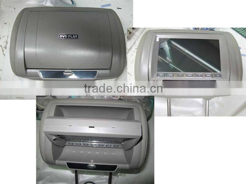 Rotatable panel 7inch Headrest DVD player with USB,SD,built in games/IR&FM transmitter.