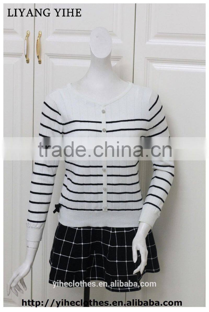 Simple knitting wear women cotton spring sweater pullover
