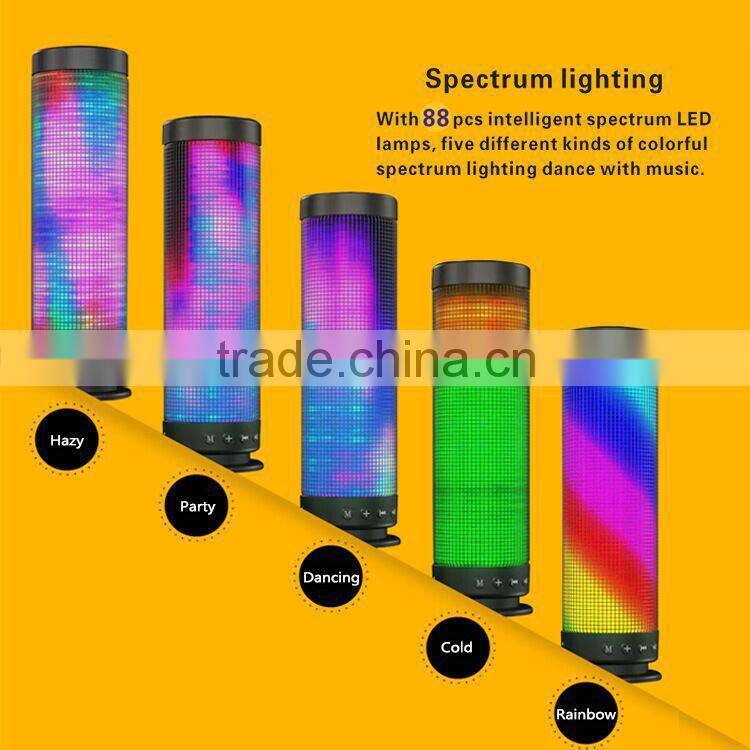 2016 2300mah battery long playing time LED light wireless bluetooth speaker