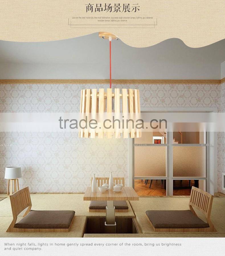 Wooden LED pendant light JK-8005B-06 Hanging Pendant Lamp Wooden Modern Style