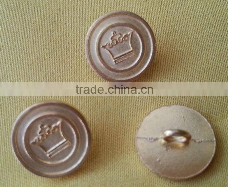 Crown Logo in Gold NF Color Metal Shank Button -- M1607