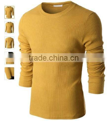 Yellow Men round-neck long sleeve T-shirt