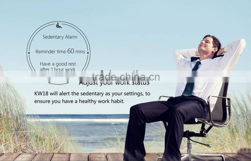 2016 smart watch new design CPU MTK2502C KW18 smart watch