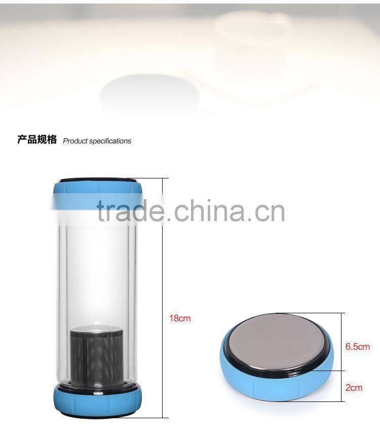 good quality Chinese factory whole double walled glass infuser tea bottle