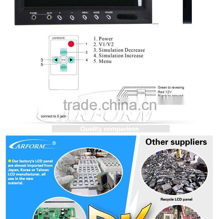 New arrival!!! tft lcd color 1080p 7 inch lcd monitor with hdmi Reverse RearView