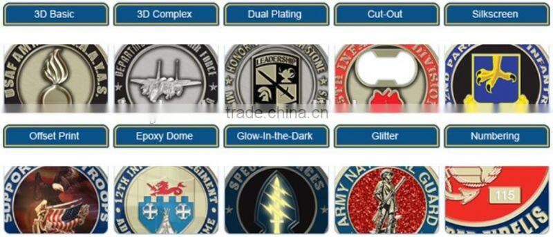 3D custom logo anti-brass plating metal challenge coin