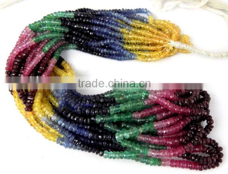 1 Strands Natural Multi Spinel Micro Faceted Rondelle Gemstone 3-3.5mm Loose Beads,Necklace Making Gemstone 12.5" Long