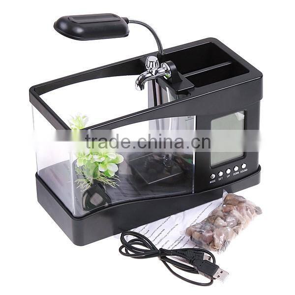 Desktop usb mini fish tank aquarium with running water
