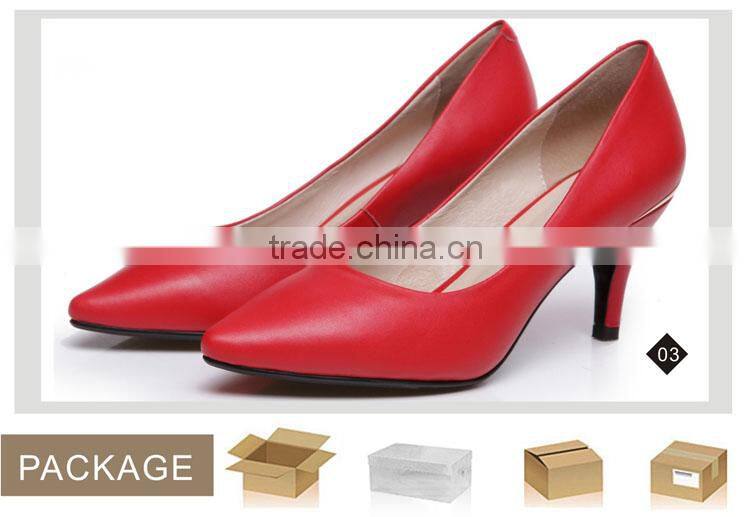 Fashion Women Genuine Shipskin High Heel Slip-on Shoes for Party