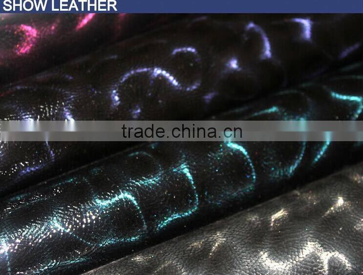 2015 hot selling 3D fluore scence snake pattern of PU leather for bag A1397