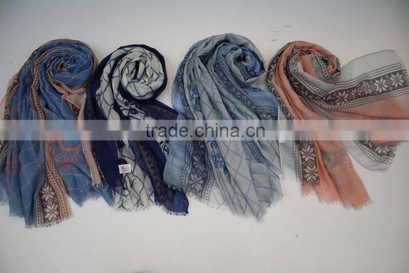 fashionable long lady's scarf factory fashion print cotton scarf wholesale