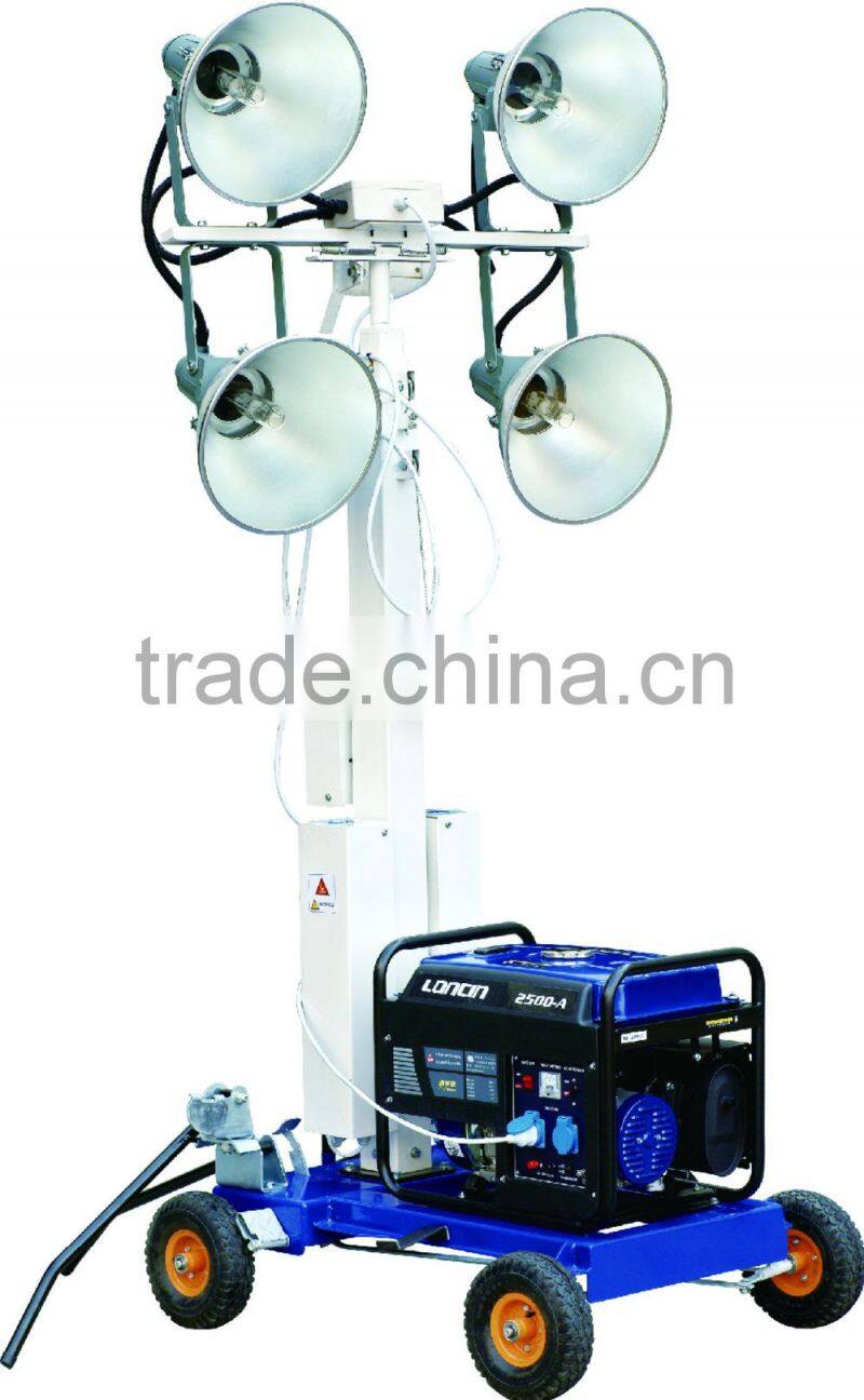 power 2000w,gasoline or diesel engine ,industrial mobile light tower