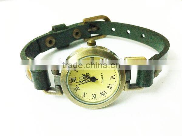 SWH 0651-3 China wholesalef genuine leather squre nail strap wrap ladies bracelet wrist watch