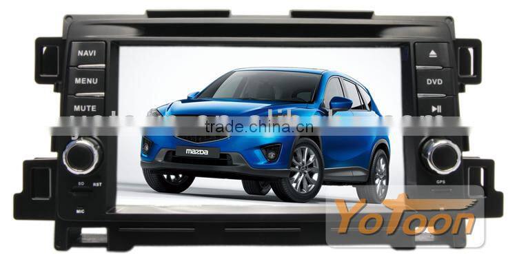 Car DVD GPS Player for Mazda CX-5, 7 inch PIP/12 languages USB/SD/BT/IPOD/AV-in/AUX/ back view/car logo/wallpaper