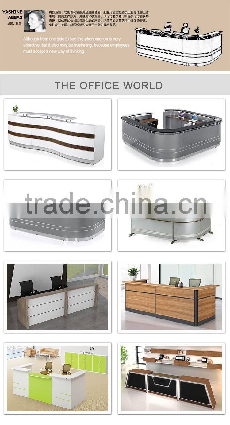 Online top selling oem elegant design circular tiny reception desk