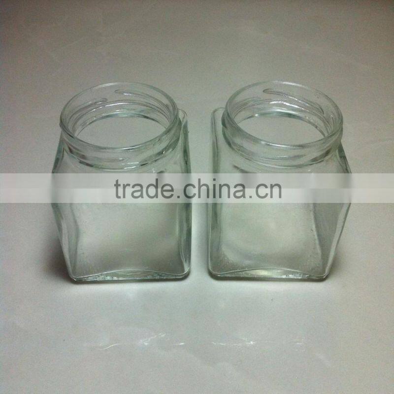 200ml stock square glass jars with screw tin lids