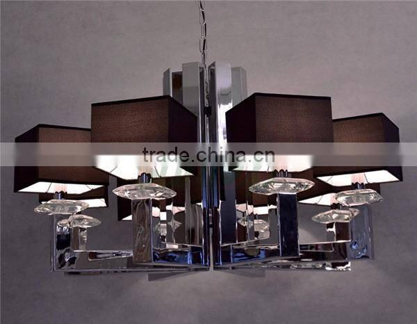 Modern Style chandelier lamp/Premium quality Chromed pendant lamps/ with lampshade hunging lighting