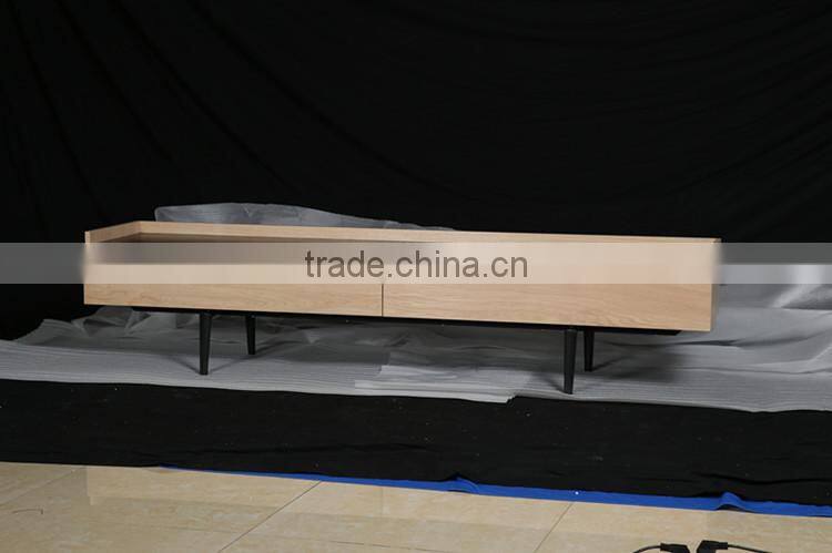 Modern design solid wood TV cabinet with showcase for european