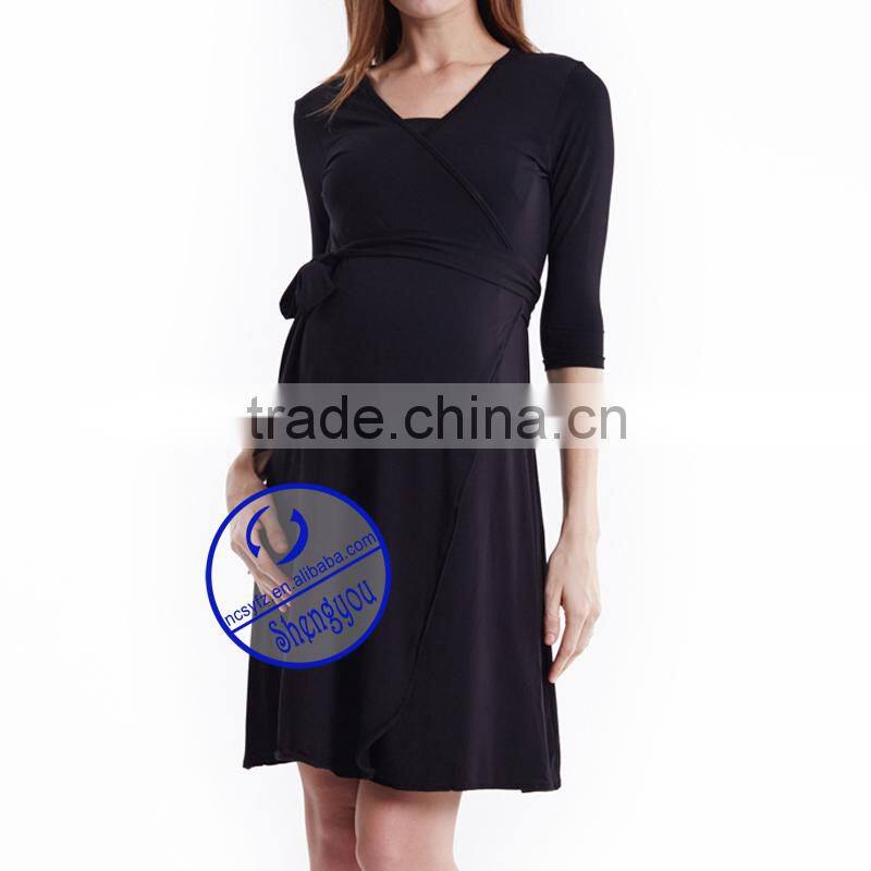 Custom spandex bamboo fiber maternity dresses