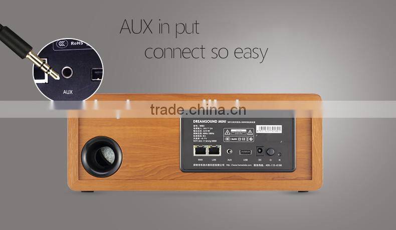 Wireless multi-function wooden HiFi Stereo DlAN WiFi airplay speaker