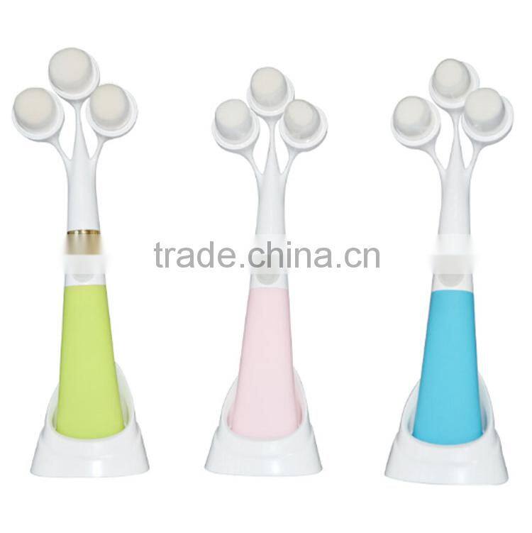 3pcs Head Synthetic Hair Electrical Facial Brush