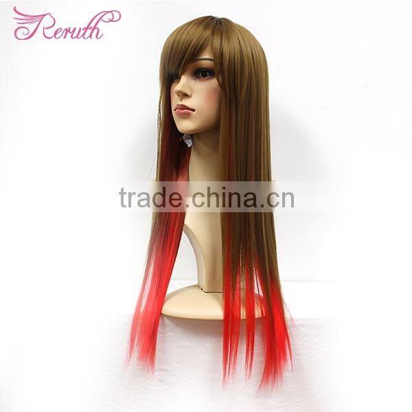 Fashion Pretty Tangle Free Customized Long Wave Human Hair Wig