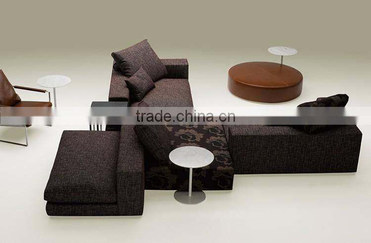 French style luxury sofa set upholstery fabric sectiona sofa with ottoman