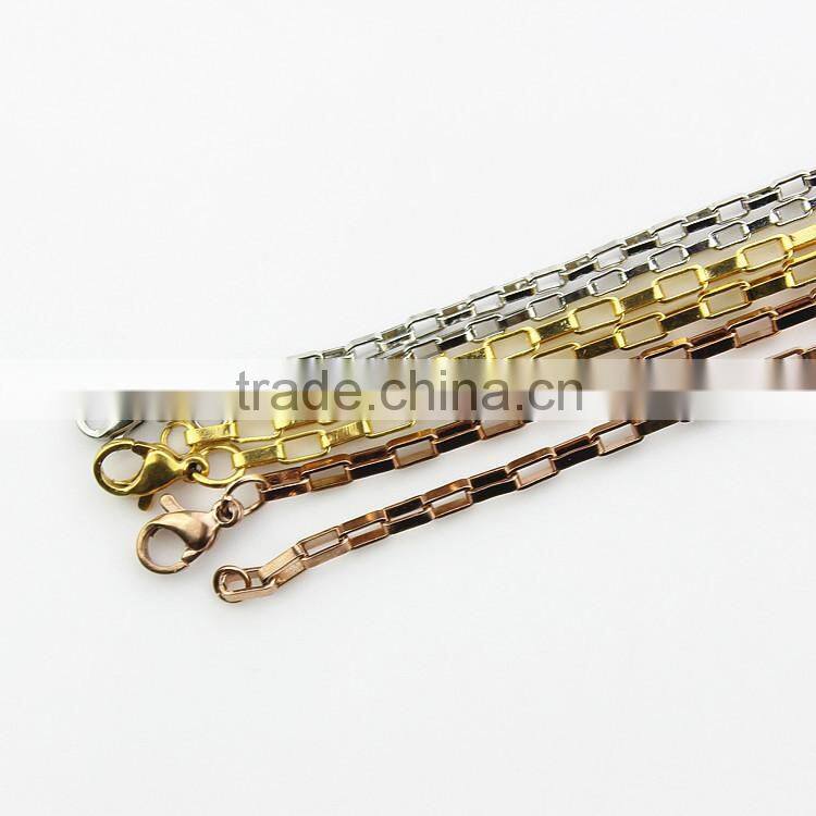 Cheap price 50cm chocolate color snake chain 316 stainless steel floating locket chain