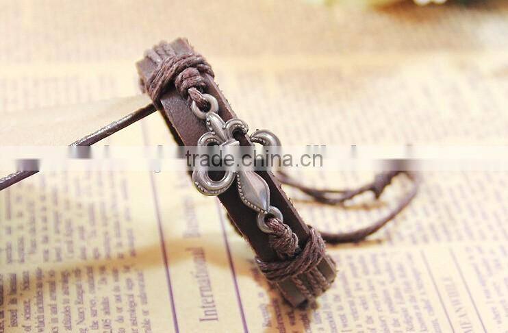 Alloy Flower Bracelet Cow Leather Wrap Bracelet Charm Bracelet Wholesale