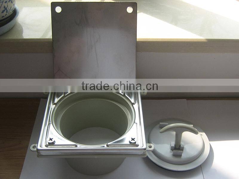 SS 304 15*15cm Shower Floor Long Drain With Cover And Handle