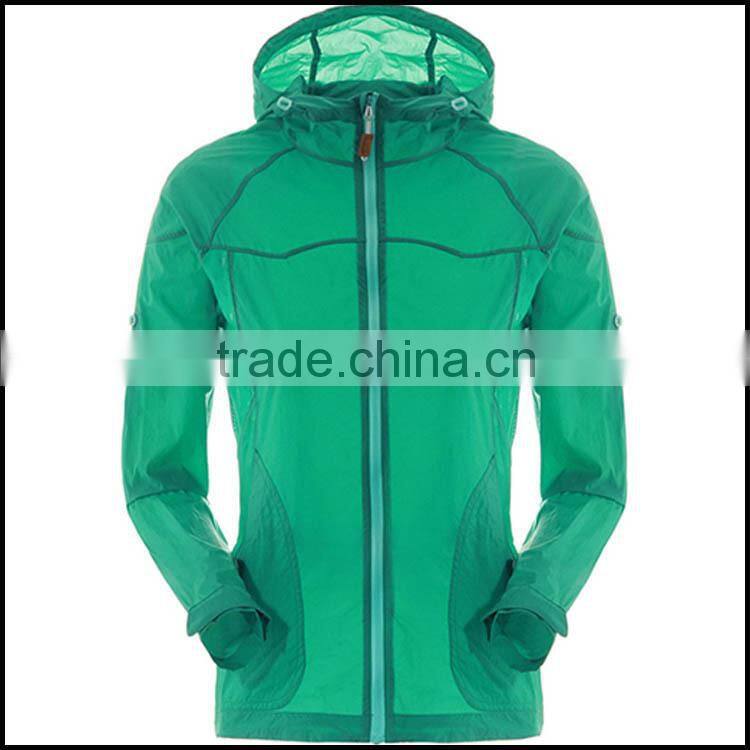 spring and summer of sun protection clothing and thin jacket sport for ladies and with front -zip waterproof rain jacket
