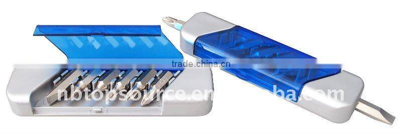 NEW! 8pcs Screwdriver with LED Torch Carabiner