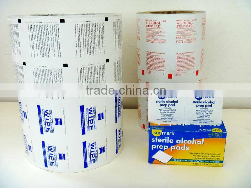 High quality aluminum foil paper for 70% Isopropyl Pads