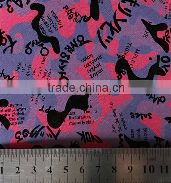 Custom printing china products shoes bags pu coated split leather