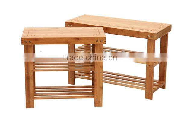 Antique carving bamboo shoe rack & square shoes stool