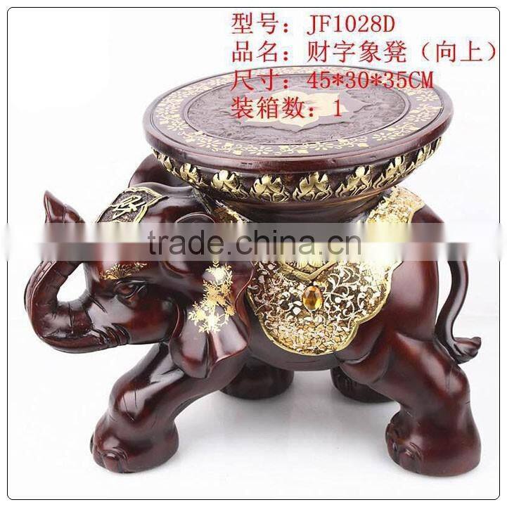 Red diamond polyresin elephant stool for home deco