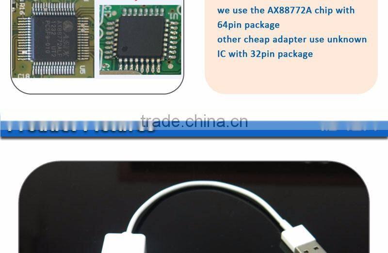 Vision premium white USB2.0 10/100m ethernet adapter for Mac