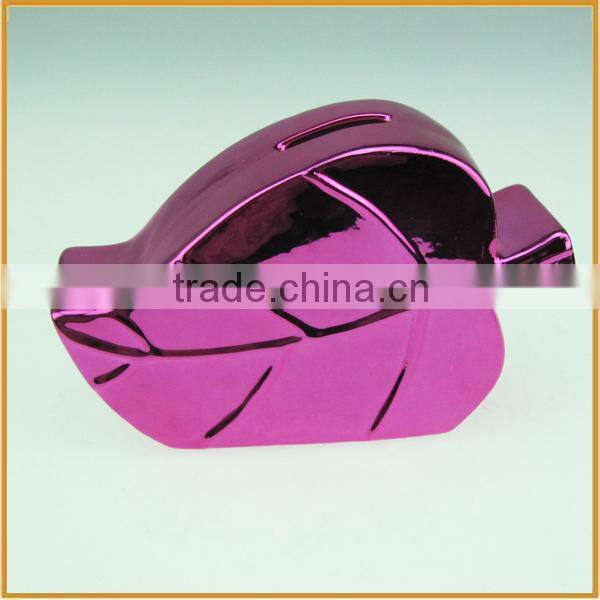 wholesale leaf shape ceramic coin bank money box