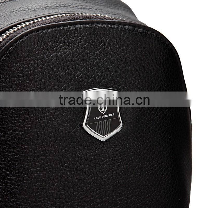 2016 fashion men black leather single strape shoulder bags messenger bags Dongguan