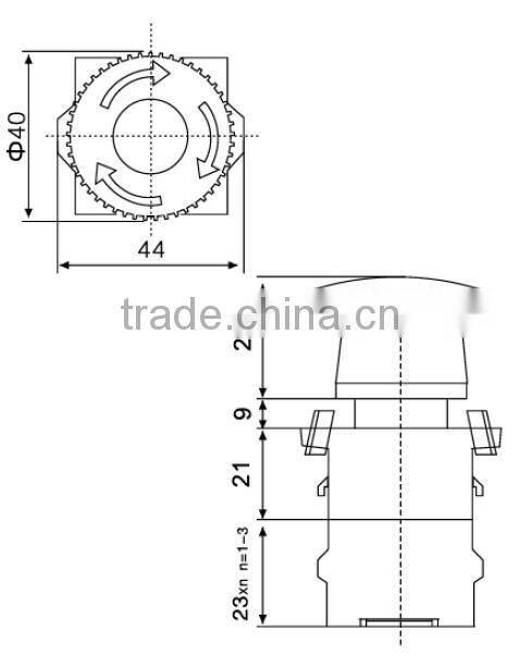 UTL New Hot Products Press To Lock Twist Mushroom Waterproof Push Button Switch
