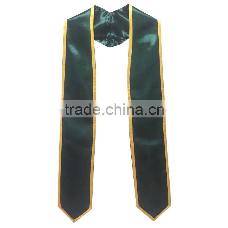 Wholesale plain graduation stole with trim