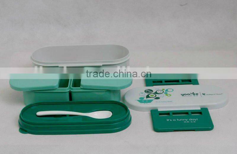 double layers plastic lunch box with handle/Airtight Lunch box/ Waterproof Lunch box