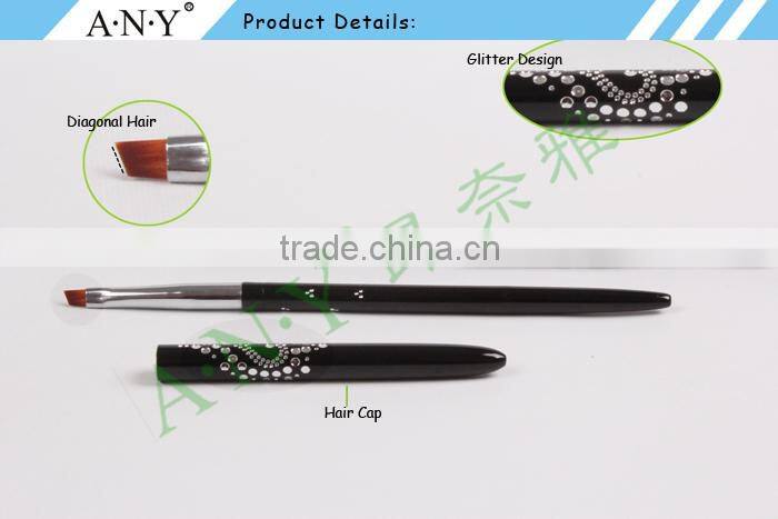 ANY Nail Art Crystal UV Gel Builder Using Metal Handle Flat Nail Brush UV Gel Beauty