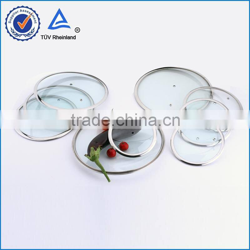 2015 stainless steel tempered glass pot cover for kitchen
