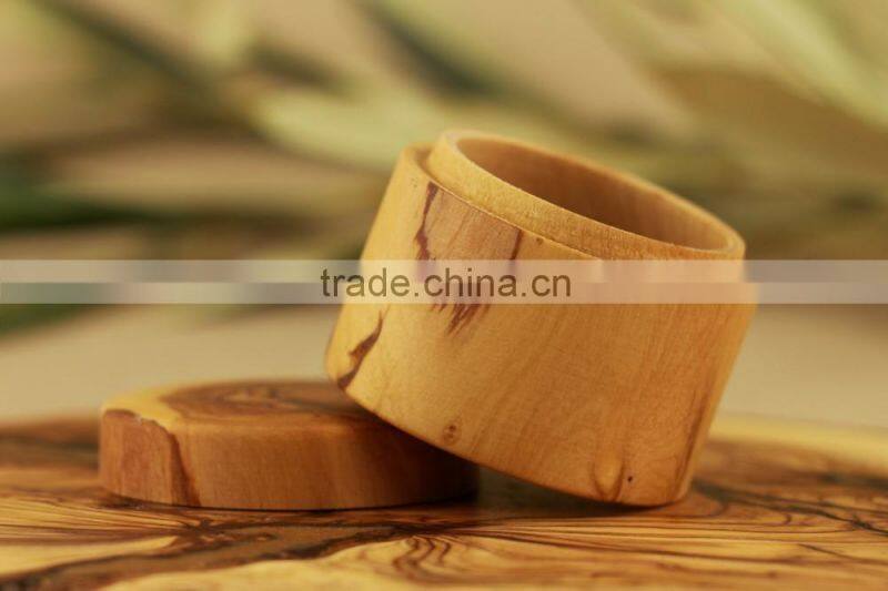 Olive Wood Carved Round Box