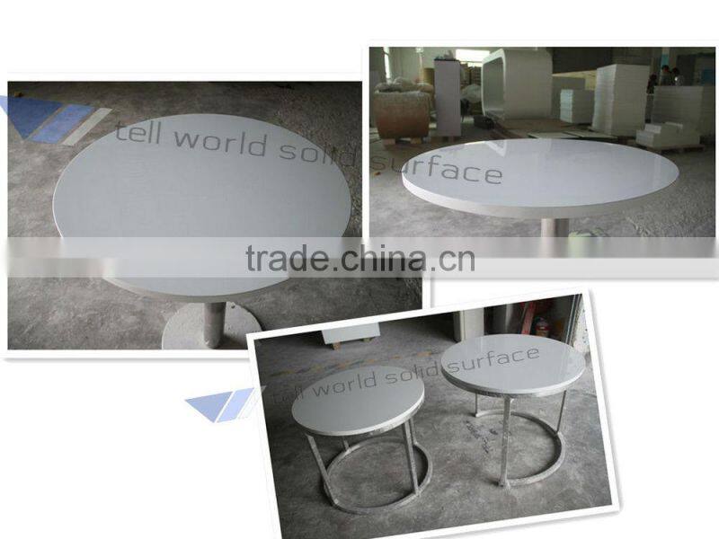 2015 TW Hot sale fast food table and chairs round dining table marble