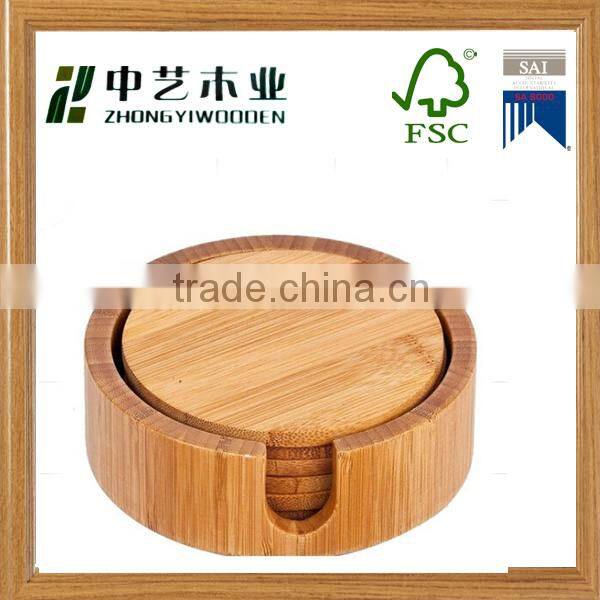 custom laser engraving logo wooden tea cup drink coaster wholesale